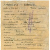 Miniatura obiektu Karta pracy (Arbeitskarte) - zwolnienie Henri'ego Bala