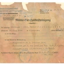 Miniatura obiektu Potwierdzenie odbycia służby wojskowej w niemieckiej marynarce wojennej przez Viktora Klebanowskiego