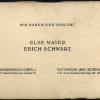 Miniatura obiektu Zawiadomienie o zaręczynach Else Mayer i Ericha Schwarza